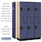 Salsbury Industries Wardrobe Locker, 45" W, 18" D, 76" H, (3) Wide, (6) Openings, Blue 27368BLU - alternate 3